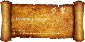 Ilovszky Nándor névjegykártya