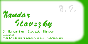 nandor ilovszky business card